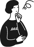 検討中の女性 イメージイラスト