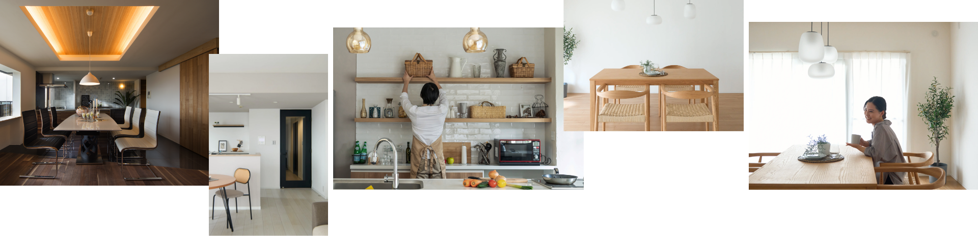 キッチンやリビングにいる女性・リビング・ダイニングの写真