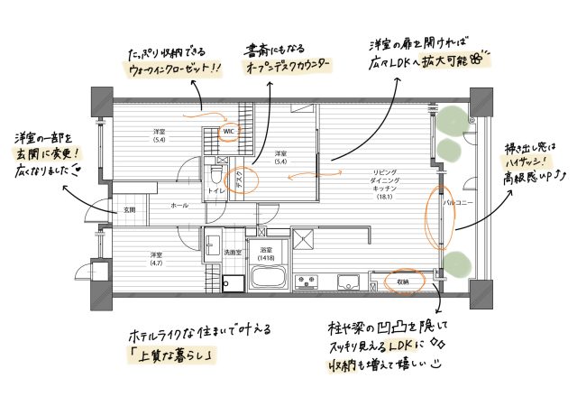 広がるリビング