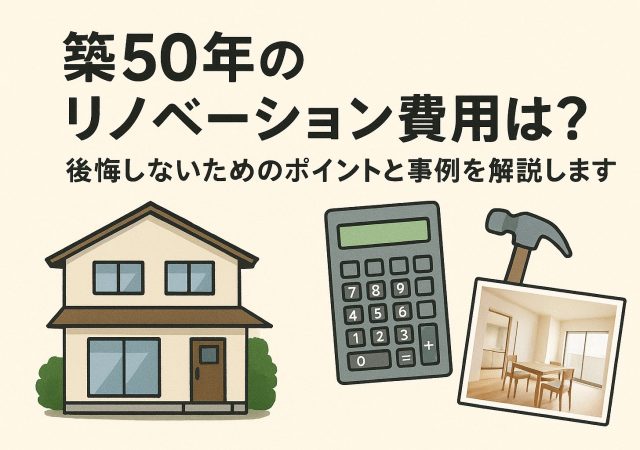 築50年のリノベーション費用は？後悔しないためのポイントと事例を解説します