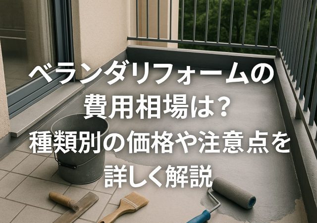 ベランダリフォームの費用相場は？種類別の価格や注意点を詳しく解説